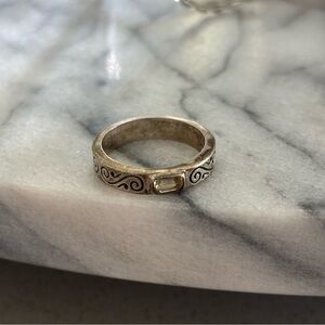 925 ring with yellow topaz stone